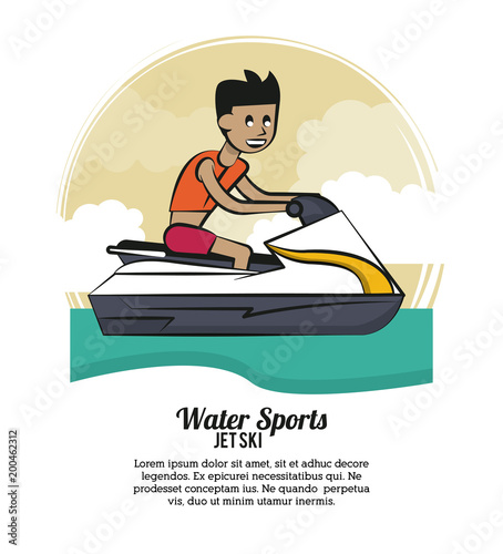 Water sports infographic jetski vector illustration graphic design