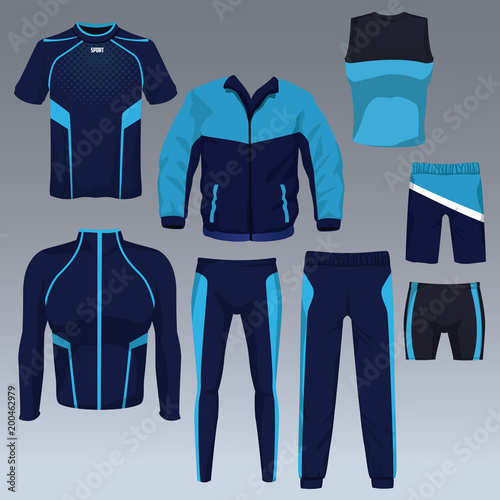 Set of sport wear collection vector illustration graphic design