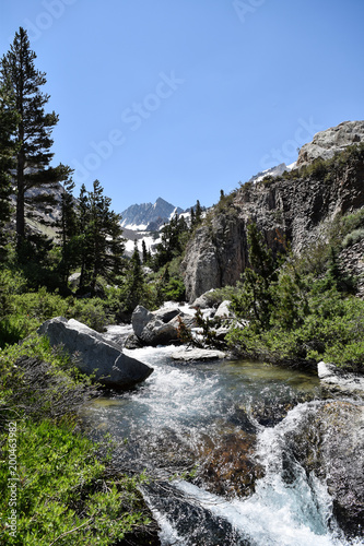 Mountain stream, snow capped mountains, peak, snow, summer, mountains, hike, nature, outdoors, adventure