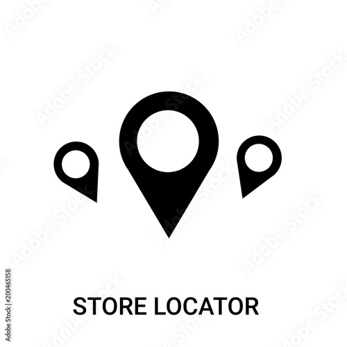 store locator icon on white background, in black, vector icon illustration