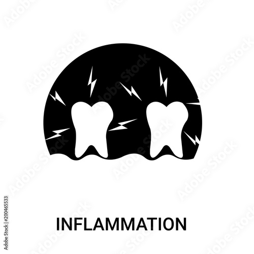 inflammation icon on white background, in black, vector icon illustration