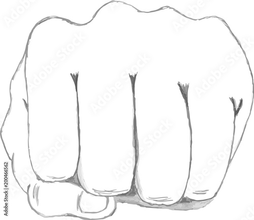 Sketched fist - Vector