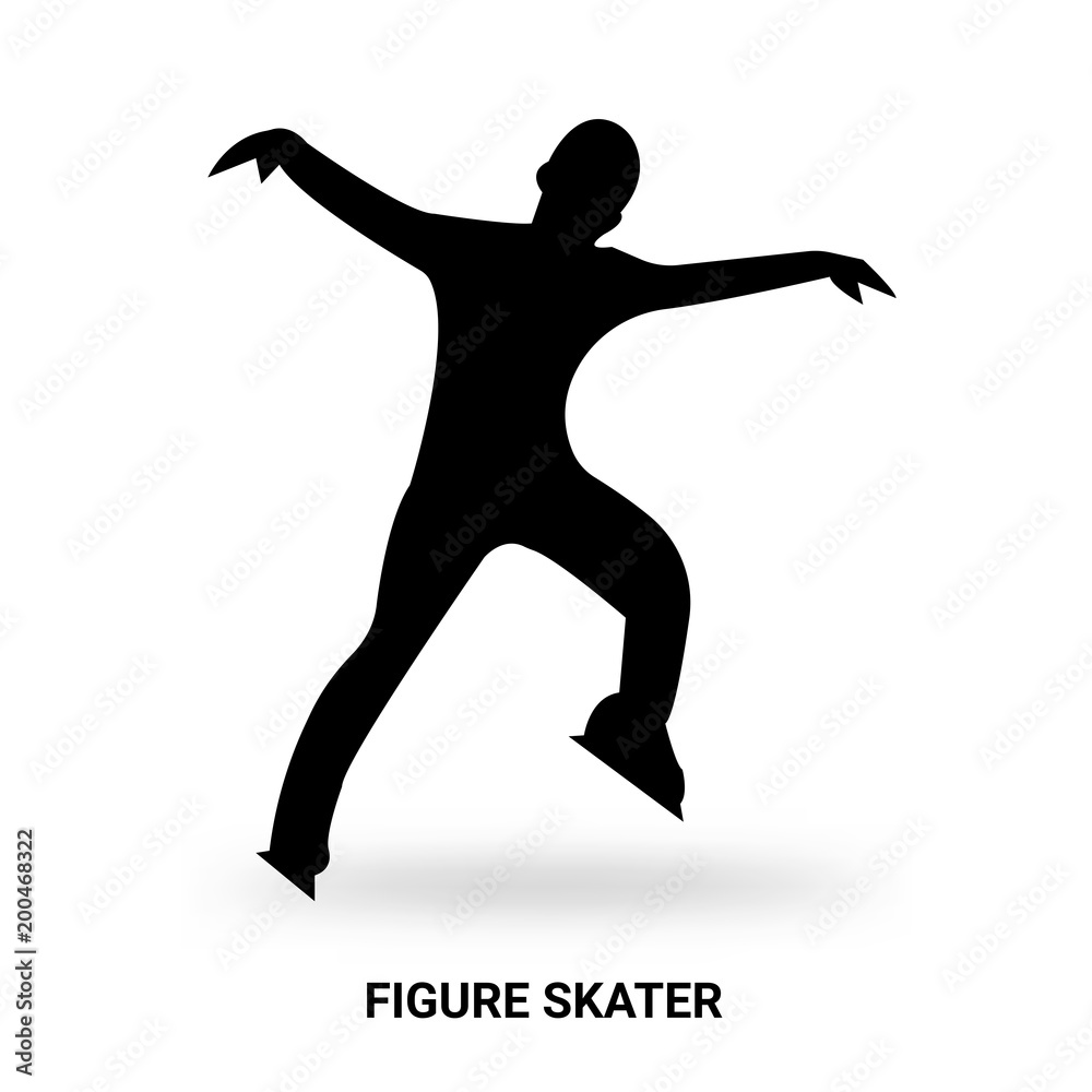 figure skater silhouette isolated on white background figure skater silhouette isolated on white background