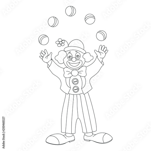 Circus vector clown juggler doodle style