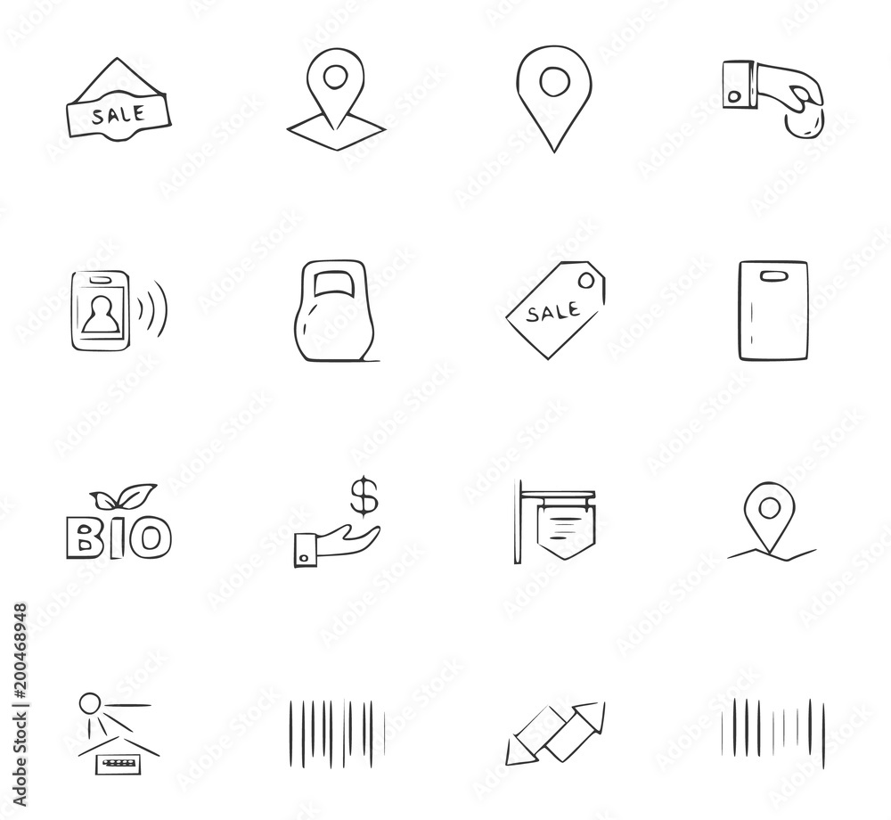 Fototapeta premium Doodle Business icons set