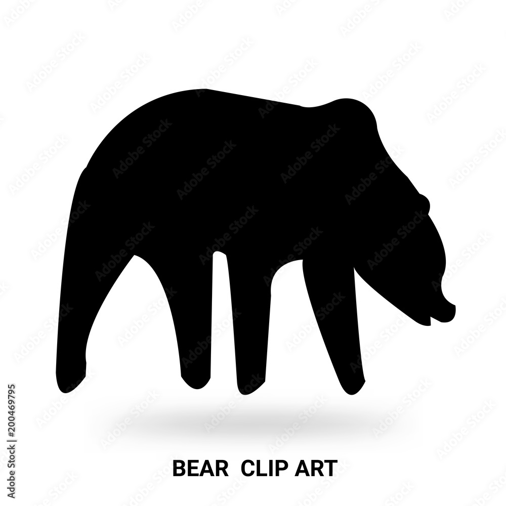 bear silhouette clip art isolated on white background bear silhouette clip art isolated on white background