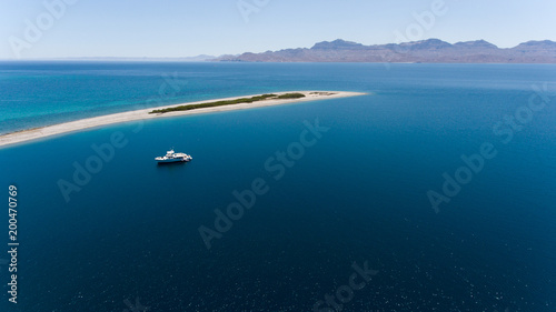 Aerial panoramic views of isla San Jose, Baja California   Sur, Mexico. Sea of cortez. © leonardogonzalez