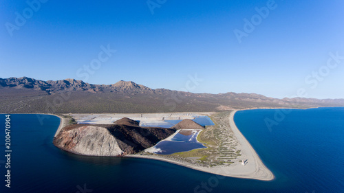 Aerial panoramic views of isla San Jose, Baja California 
Sur, Mexico. Sea of cortez. photo