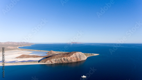 Aerial panoramic views of isla San Jose, Baja California 
Sur, Mexico. Sea of cortez. photo