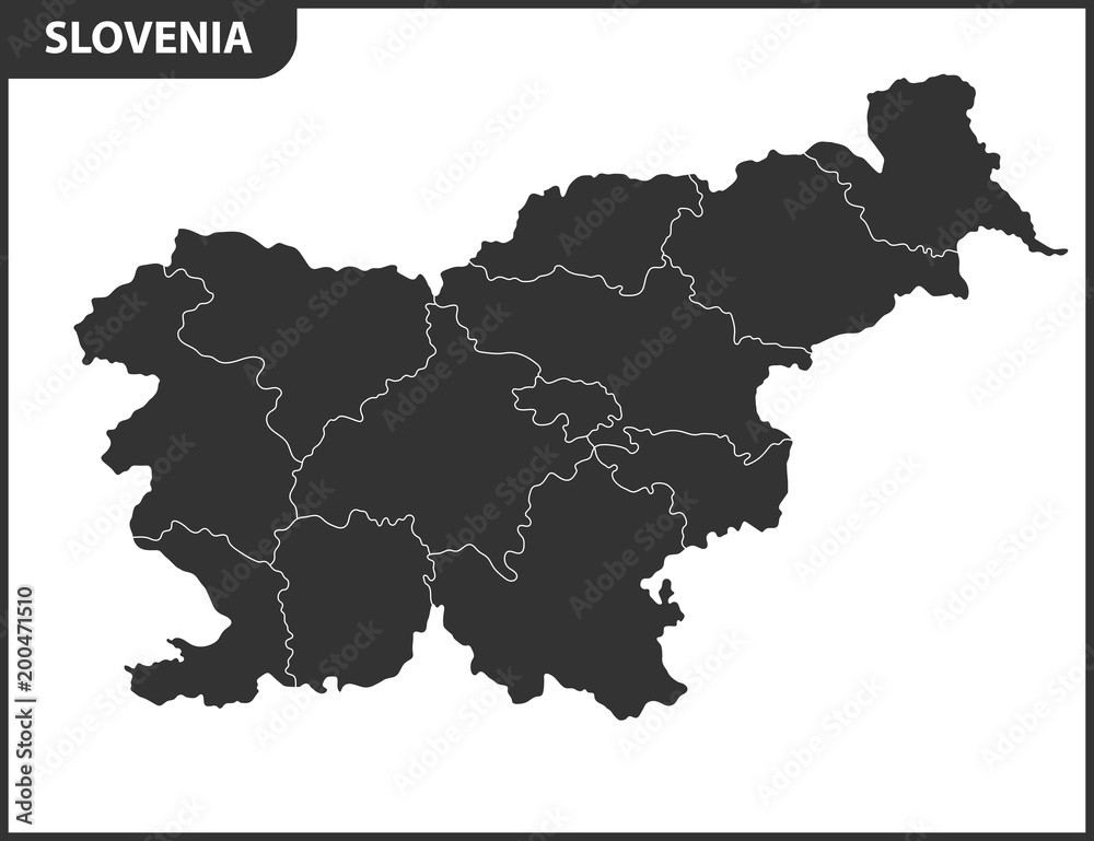 The detailed map of Slovenia with regions or states. Administrative division