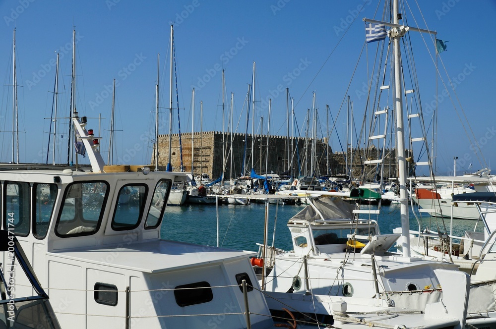 Masts forest - ancient Greek port view Masts forest - ancient Greek port view