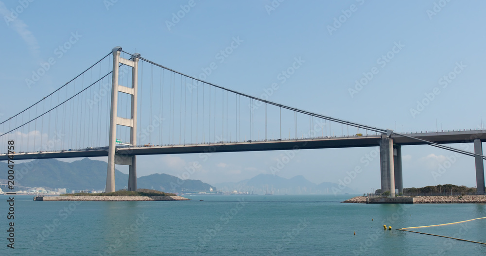 Tsing ma bridge in Hong Kong