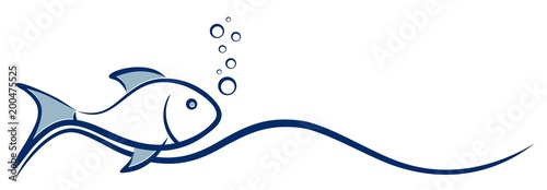 Fish with wave. 