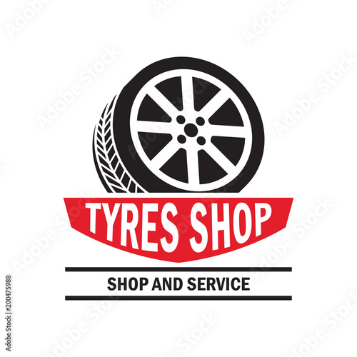 tyre / tire logo, emblems and insignia with text space for your slogan / tag line. vector illustration 