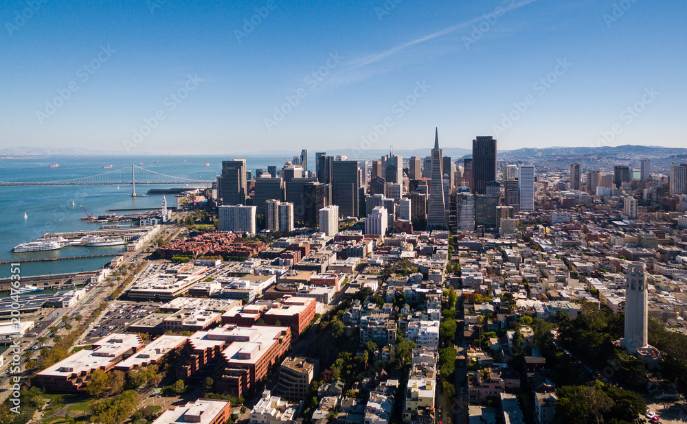 Fototapeta premium San Francisco Daytime Aerial Skyline