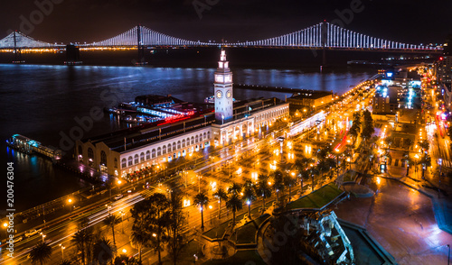 Photography San Francisco Bay Ferry Building at Night