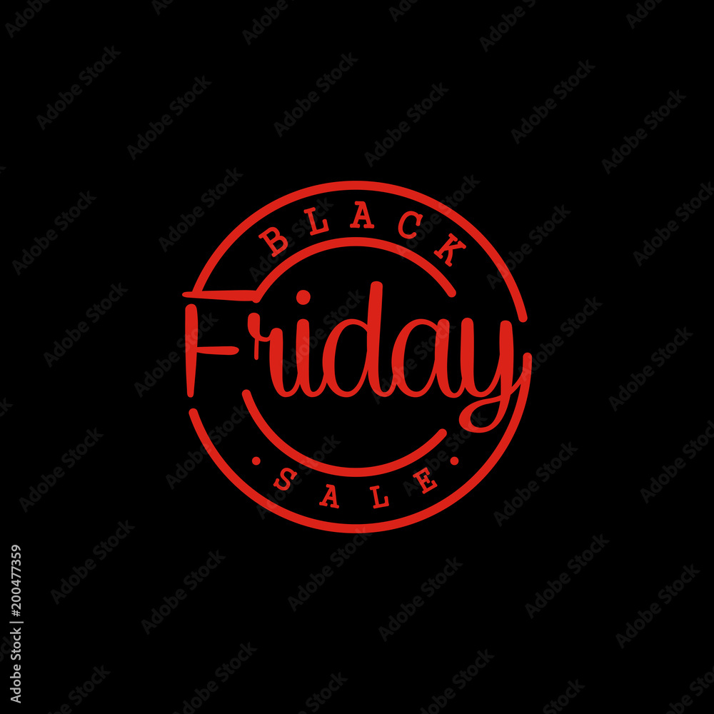 Fototapeta premium Black friday sale, emblem - vector illustration