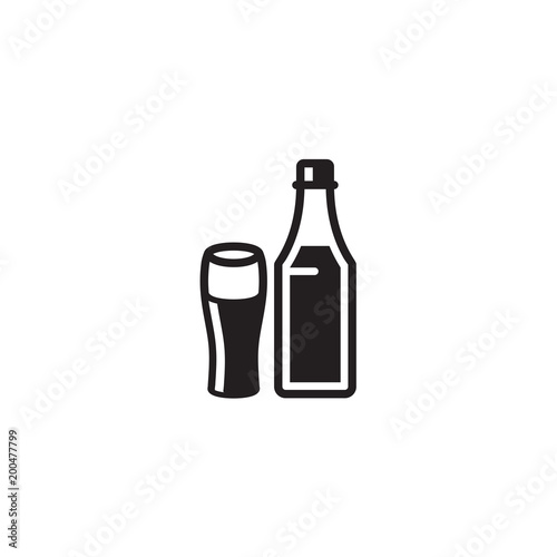 Bottles and glasses - Vector Illustration