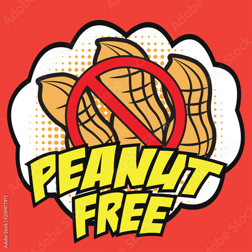 peanut free allergen ingredient for dairy free icon in pop art style. vector illustration