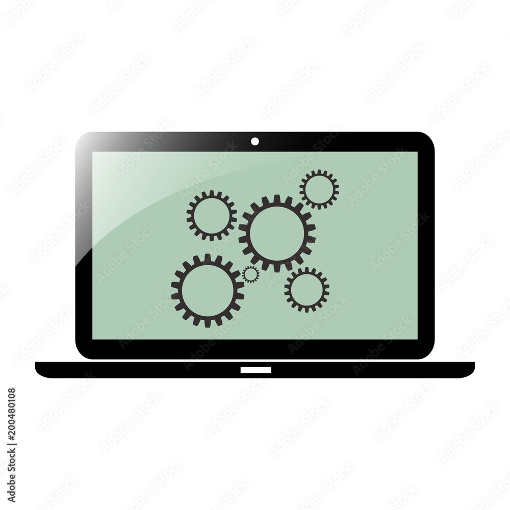 gears cogs setting icon with notebook