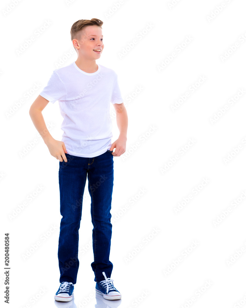 Portrait of a teenager boy in full growth. Portrait of a teenager boy in full growth.