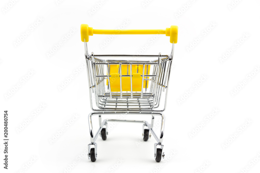 mini yellow shopping cart  shop concept