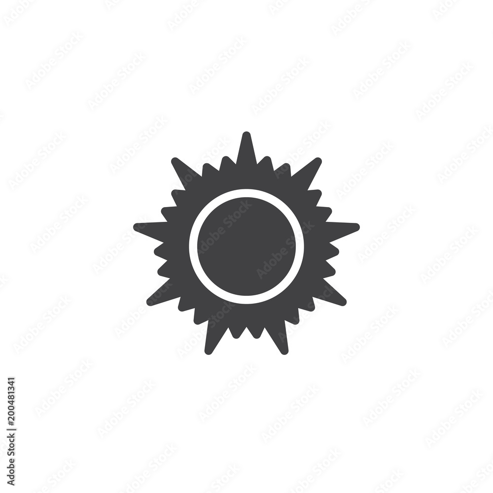 Scorching sun vector icon. filled flat sign for mobile concept and web design. Baking sun simple solid icon. Symbol, logo illustration. Pixel perfect vector graphics