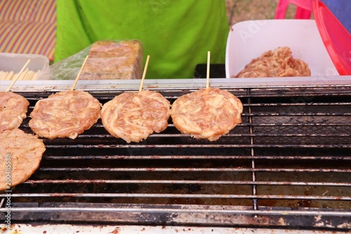 pork roast on street food photo