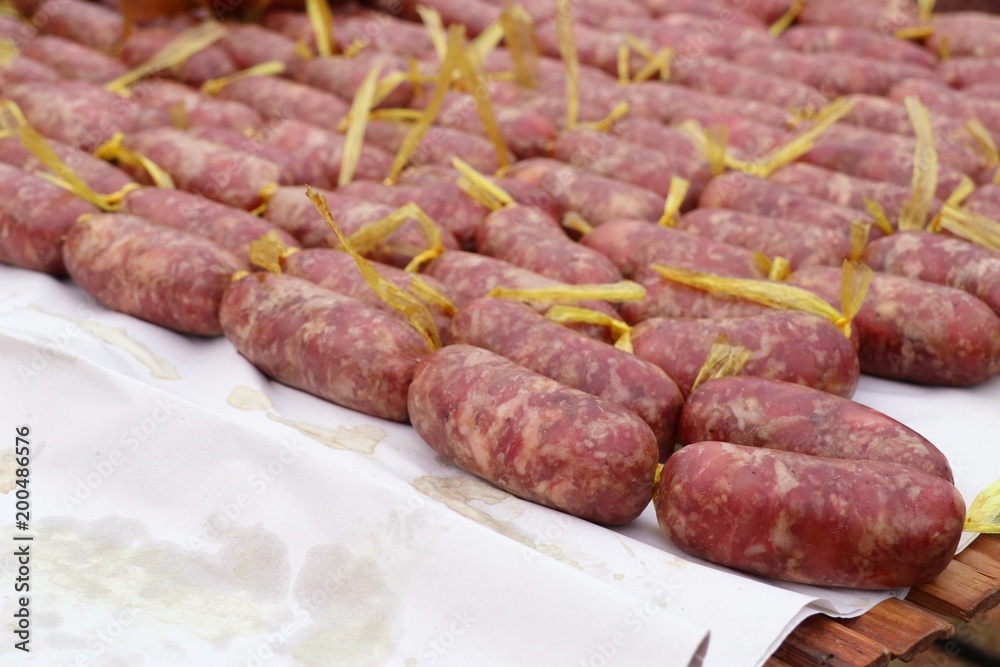 sausages at street food sausages at street food