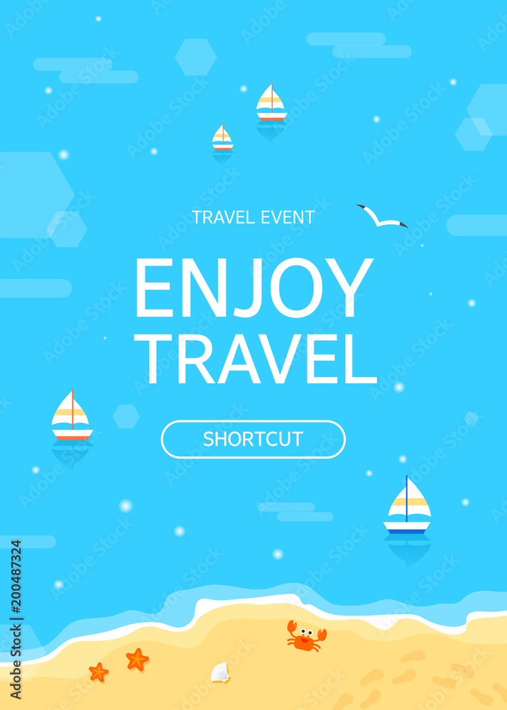 Time to Travel and Summer Holiday illustration