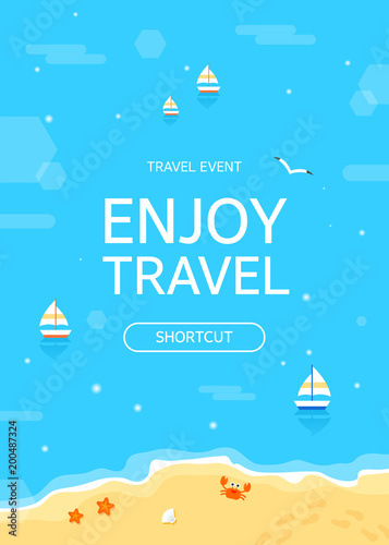 Time to Travel and Summer Holiday illustration