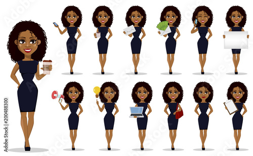 African American business woman, set