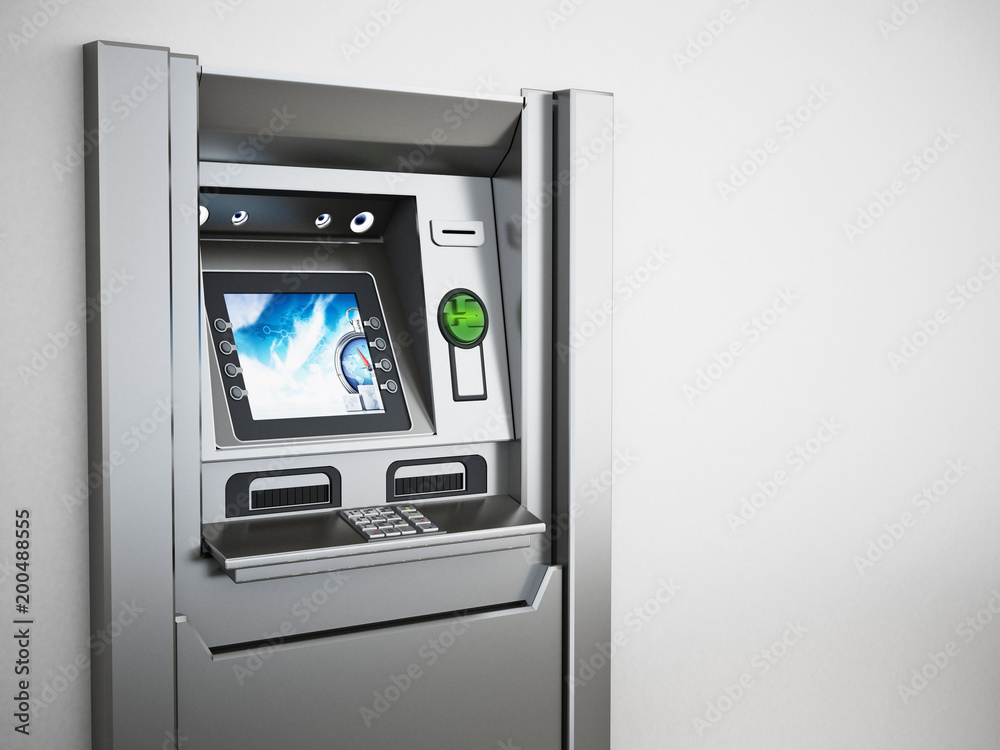 Generic ATM or Automated Teller Machine. 3D illustration Generic ATM or Automated Teller Machine. 3D illustration
