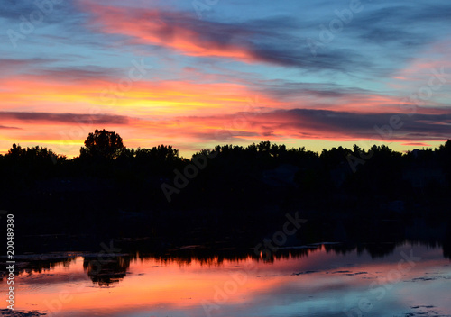 Fototapeta Naklejka Na Ścianę i Meble -  lake sunset