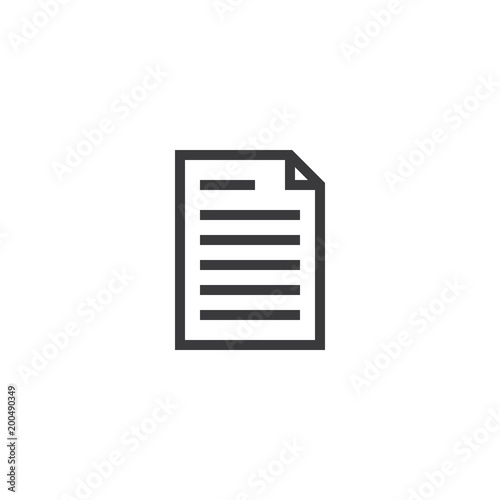 Document paper outline icon. isolated note paper icon in thin line style for graphic and web design. Simple flat symbol Pixel Perfect vector Illustration.