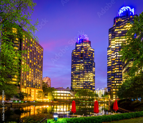 Sandy Springs ga architecture towers buildings skyline city night long exposure photography