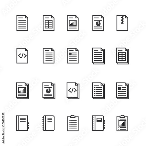 Document and notebook outline icon. isolated checklist paper icon in thin line style for graphic and web design. Simple flat symbol Pixel Perfect vector Illustration.