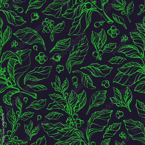 Vector seamless pattern. Mate branch