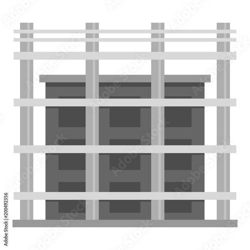 Building exterior icon. Flat illustration of building exterior vector icon for web