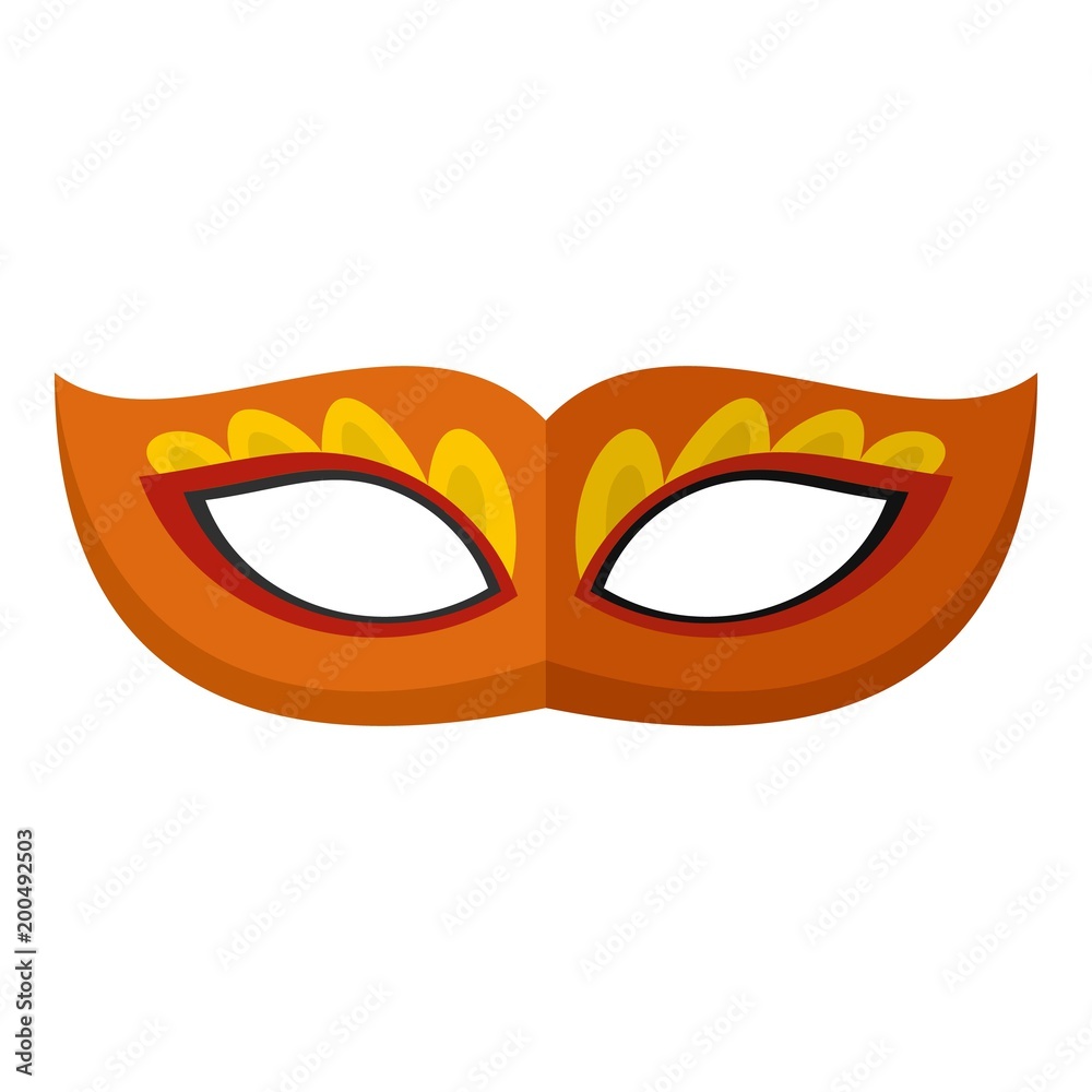Feather mask icon. Flat illustration of feather mask vector icon for web Feather mask icon. Flat illustration of feather mask vector icon for web