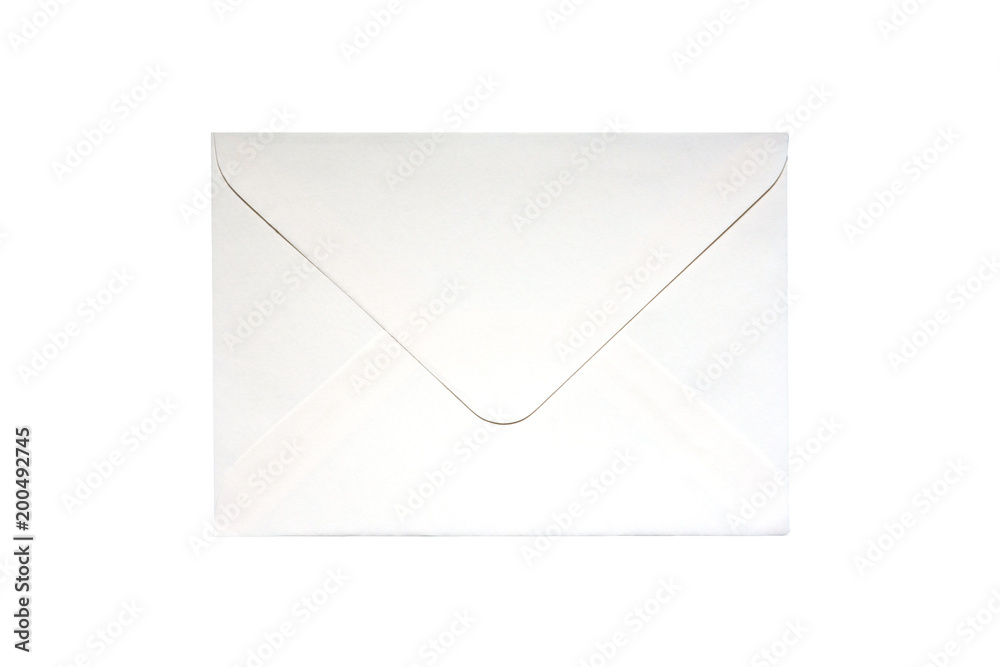 White paper envelope on white background White paper envelope on white background