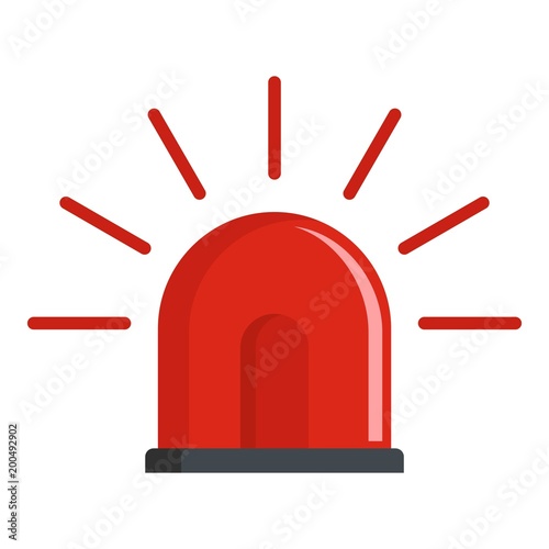 Police siren icon. Flat illustration of police siren vector icon for web