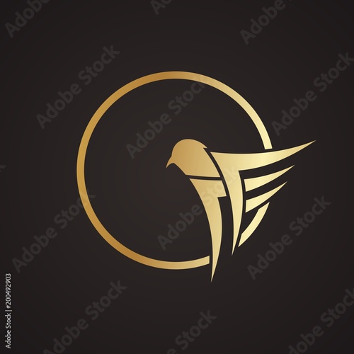 gold eagle logo for team or brand