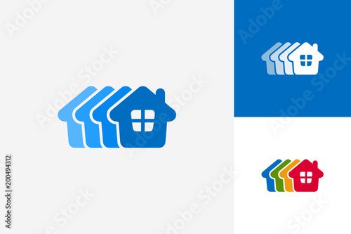 Slide House Logo Template Design Vector, Emblem, Design Concept, Creative Symbol, Icon