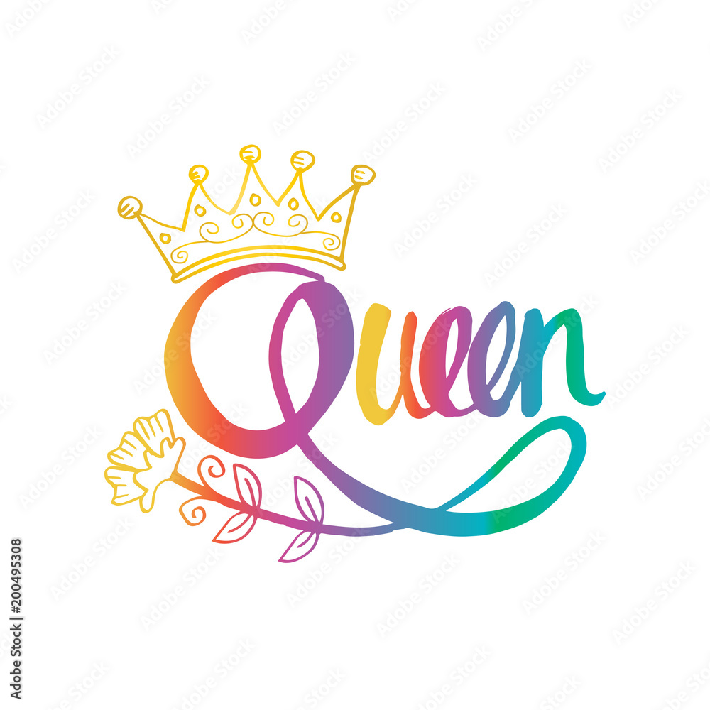 Fototapeta premium Queen hand lettering