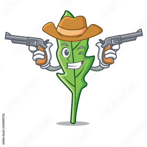 Cowboy arugula character cartoon style