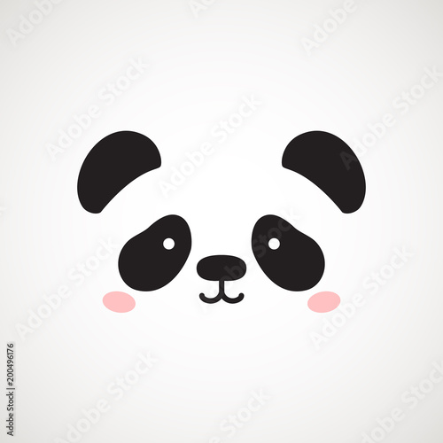 Cute panda face. Vector illustration panda bear . Logo design template. Animal Logotype concept icon.