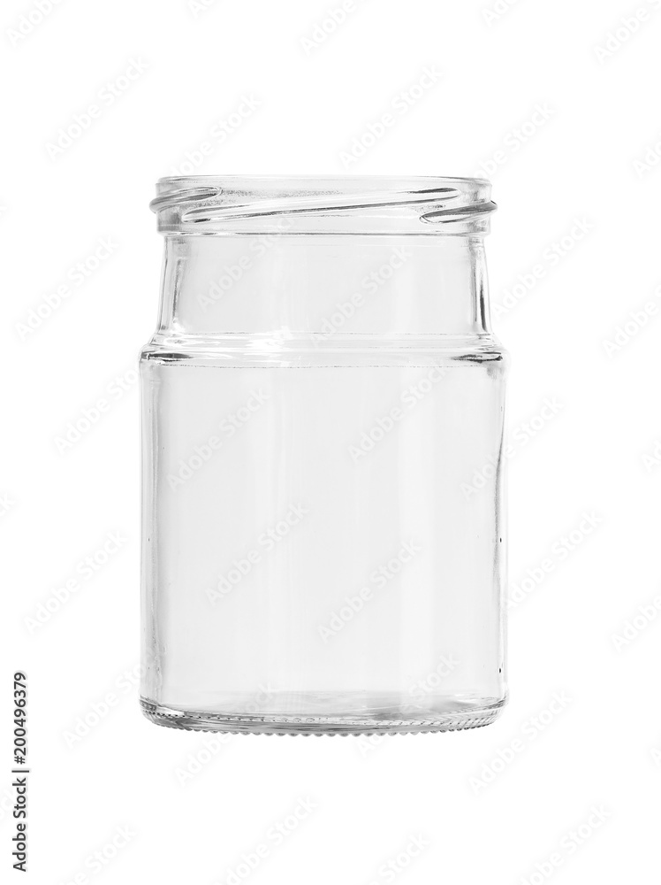 Round Shape Glass Canister no cap isolated on white background clipping paths Round Shape Glass Canister no cap isolated on white background clipping paths