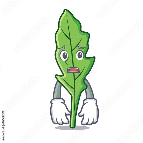 Afraid arugula mascot cartoon style