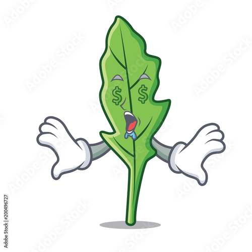 Money eye arugula mascot cartoon style